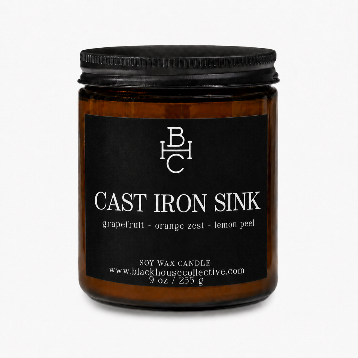Cast Iron Sink | Soy Wax Candle | Grapefruit + Lemon Peel + Orange Zest