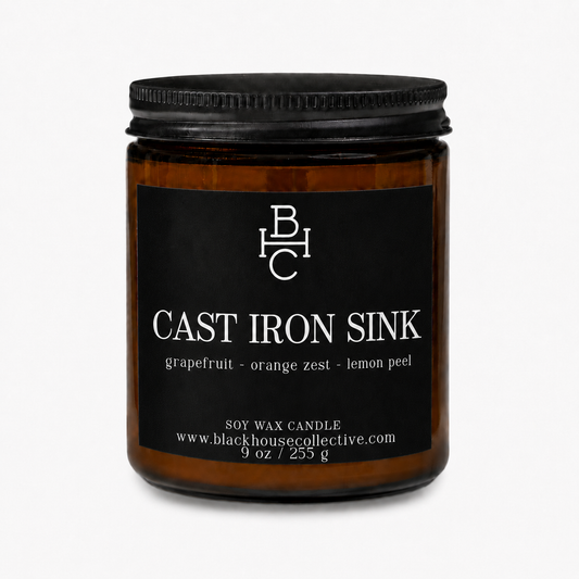 Cast Iron Sink | Soy Wax Candle | Grapefruit + Lemon Peel + Orange Zest