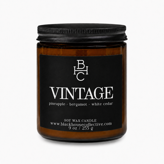Vintage | Soy Wax Candle | Pineapple + Bergamot + White Cedar