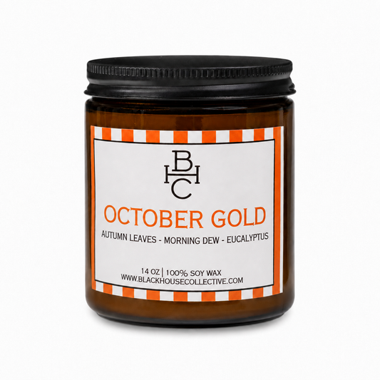 October Gold | Soy Wax Candle | Autumn Leaves + Morning Dew